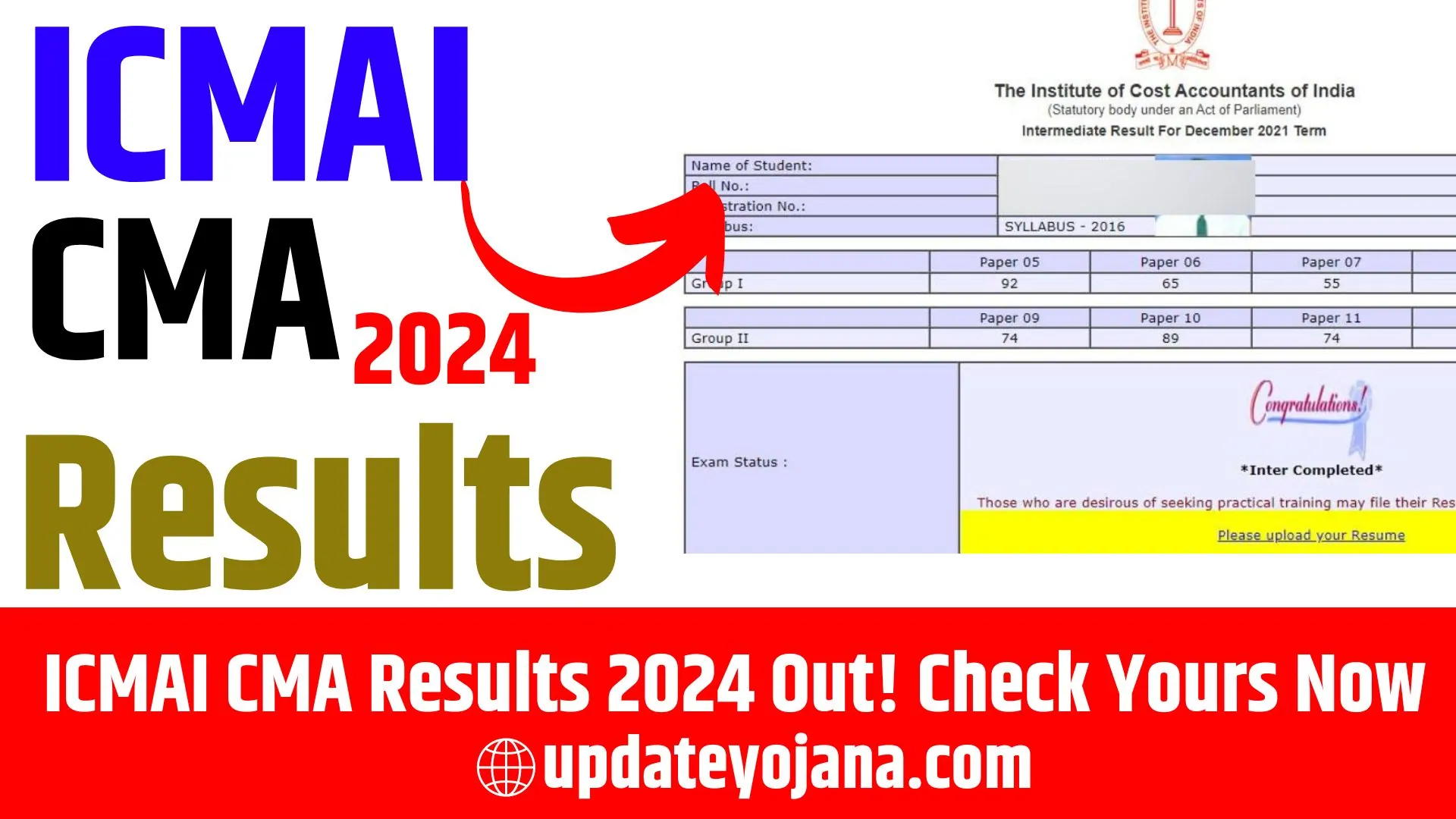 ICMAI CMA Results 2024